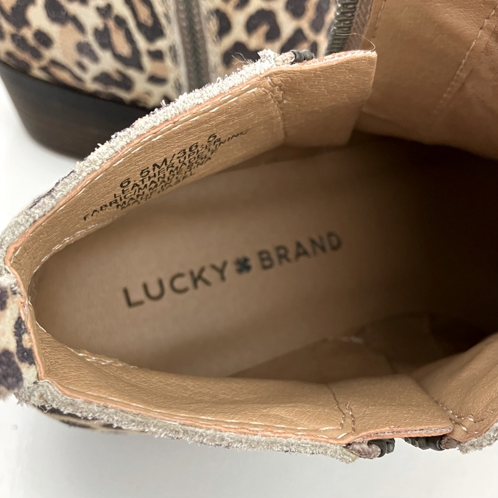 Lucky Brand | Basel Ankle Boot | Leopard Print | Block Heel | Women’s Size 6.5 - Picture 6 of 8